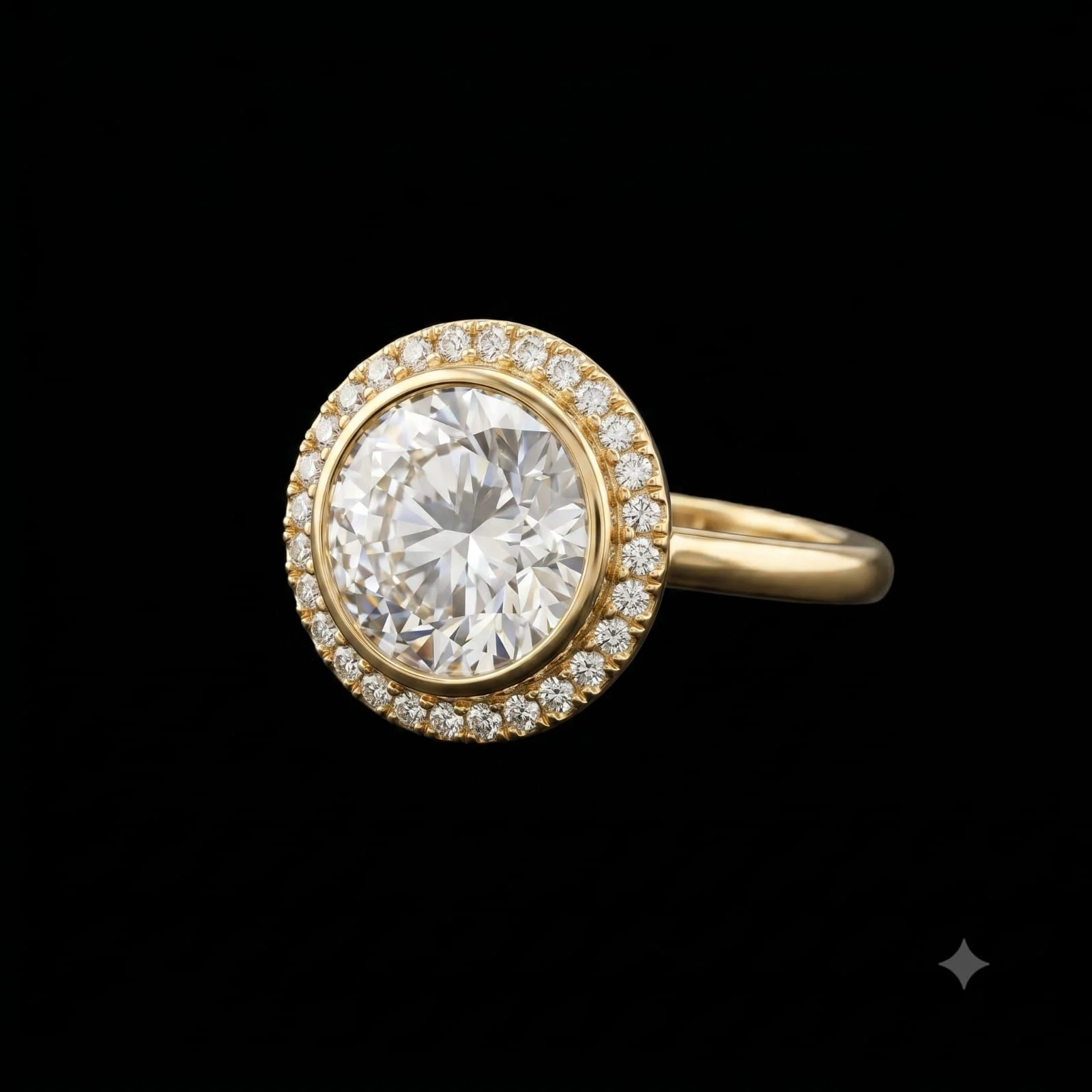 Anillo graduable círculo circón grande con brillantes incrustados (dedo anular de mano izquierda) - Imagen 3