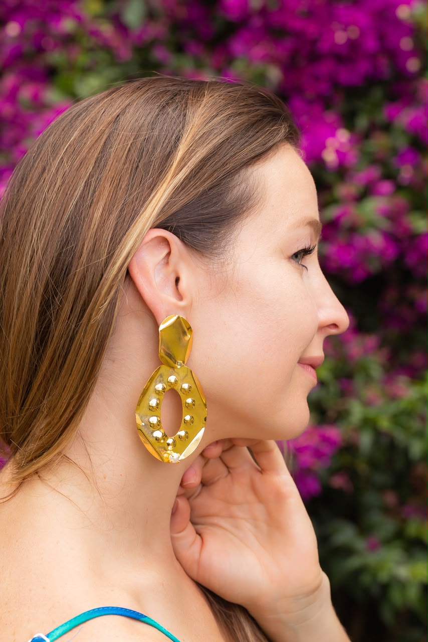 Aretes lisos con perla